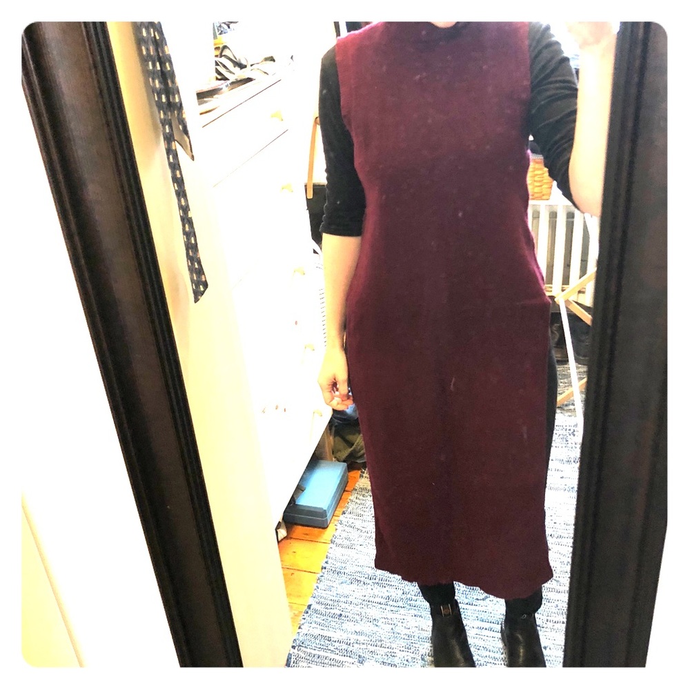 T by Alexander wang tunic maroon wool/cashmere L